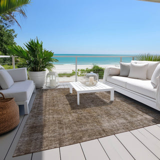 Piper Looms Chantille Global ACN1656 Brown Machine Washable Area Rug Outdoor Lifestyle Image Feature