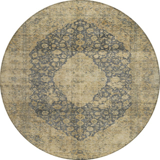 Piper Looms Chantille Global ACN1657 Charcoal Machine Washable Area Rug Round Main Image