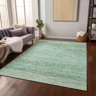 Piper Looms Chantille Diamonds ACN1658 Aloe Machine Washable Area Rug Lifestyle Image Feature