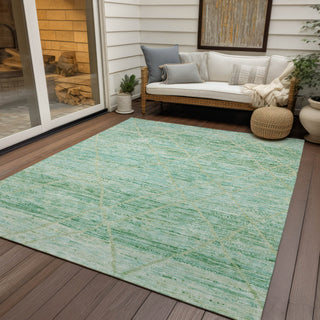 Piper Looms Chantille Diamonds ACN1658 Aloe Machine Washable Area Rug Outdoor Lifestyle Image Feature