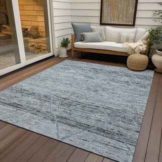 Piper Looms Chantille Diamonds ACN1658 Blue Machine Washable Area Rug Outdoor Lifestyle Image Feature