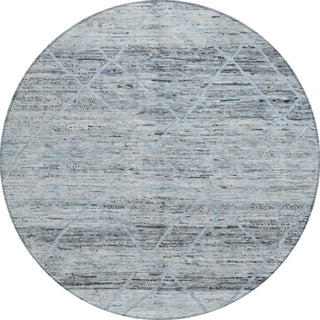 Piper Looms Chantille Diamonds ACN1658 Blue Machine Washable Area Rug Round Main Image