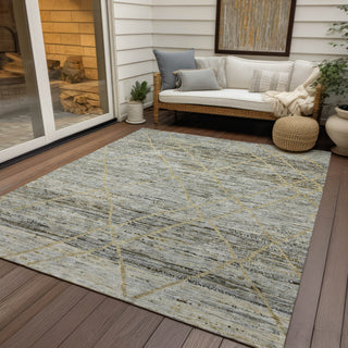 Piper Looms Chantille Diamonds ACN1658 Pewter Machine Washable Area Rug Outdoor Lifestyle Image Feature