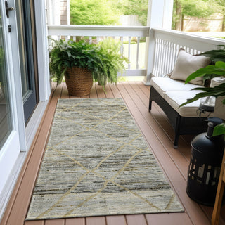 Piper Looms Chantille Diamonds ACN1658 Pewter Machine Washable Area Rug Runner Outdoor Lifestyle Image Feature