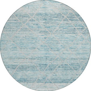 Piper Looms Chantille Diamonds ACN1658 Teal Machine Washable Area Rug Round Main Image