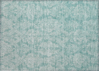 Piper Looms Chantille Damask ACN1659 Aqua Machine Washable Area Rug Scatter Main Image