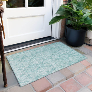 Piper Looms Chantille Damask ACN1659 Aqua Machine Washable Area Rug Scatter Outdoor Lifestyle Image Feature