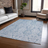 Piper Looms Chantille Damask ACN1659 Blue Machine Washable Area Rug Lifestyle Image Feature