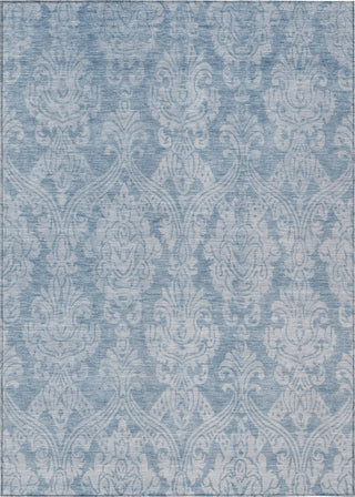 Piper Looms Chantille Damask ACN1659 Blue Machine Washable Area Rug main image