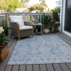 Piper Looms Chantille Damask ACN1659 Blue Machine Washable Area Rug Outdoor Lifestyle Image Feature