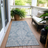 Piper Looms Chantille Damask ACN1659 Blue Machine Washable Area Rug Runner Outdoor Lifestyle Image Feature