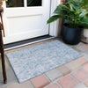 Piper Looms Chantille Damask ACN1659 Blue Machine Washable Area Rug Scatter Outdoor Lifestyle Image Feature