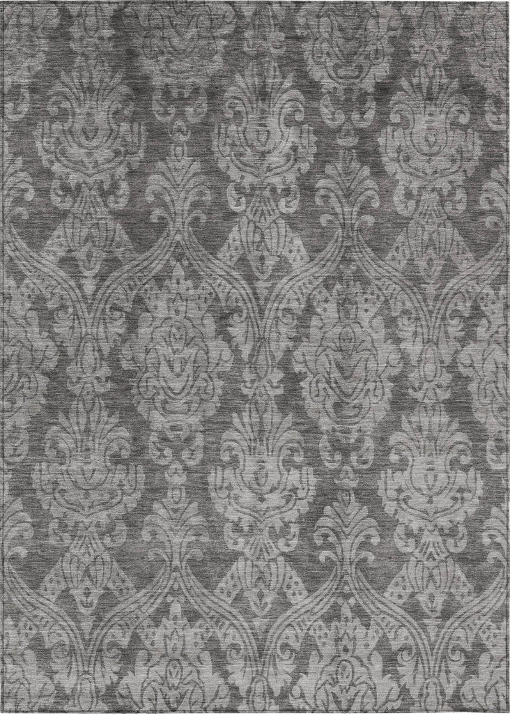 Piper Looms Chantille Damask ACN1659 Gray Machine Washable Area Rug main image