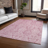 Piper Looms Chantille Damask ACN1659 Pink Machine Washable Area Rug Lifestyle Image Feature