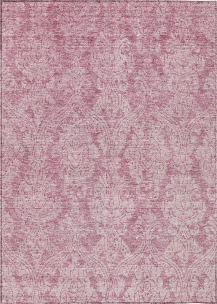 Piper Looms Chantille Damask ACN1659 Pink Machine Washable Area Rug main image