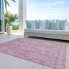 Piper Looms Chantille Damask ACN1659 Pink Machine Washable Area Rug Outdoor Lifestyle Image Feature