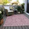 Piper Looms Chantille Damask ACN1659 Pink Machine Washable Area Rug Outdoor Lifestyle Image Feature