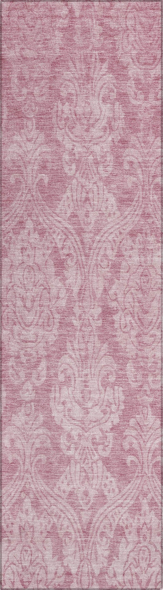Piper Looms Chantille Damask ACN1659 Pink Machine Washable Area Rug Runner Main Image