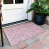 Piper Looms Chantille Damask ACN1659 Pink Machine Washable Area Rug Scatter Outdoor Lifestyle Image Feature