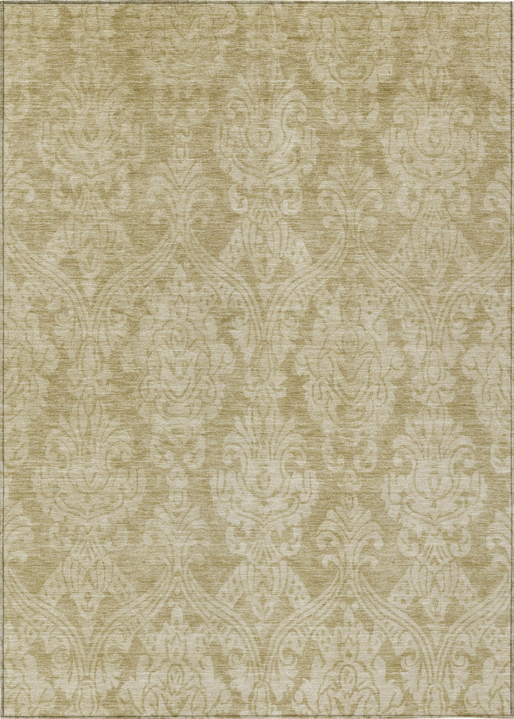 Piper Looms Chantille Damask ACN1659 Tan Machine Washable Area Rug main image