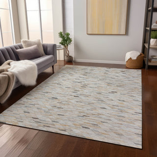 Piper Looms Chantille Geometric ACN1660 Linen Machine Washable Area Rug Lifestyle Image Feature