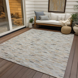 Piper Looms Chantille Geometric ACN1660 Linen Machine Washable Area Rug Outdoor Lifestyle Image Feature