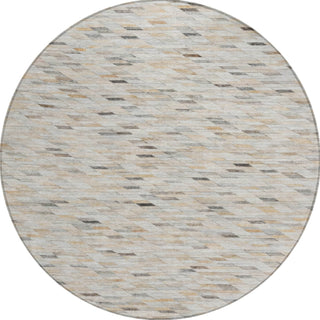 Piper Looms Chantille Geometric ACN1660 Linen Machine Washable Area Rug Round Main Image