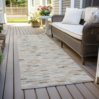 Piper Looms Chantille Geometric ACN1660 Linen Machine Washable Area Rug Runner Outdoor Lifestyle Image Feature