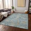 Piper Looms Chantille Panel ACN1661 Blue Machine Washable Area Rug Lifestyle Image Feature