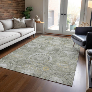 Piper Looms Chantille Panel ACN1661 Pewter Machine Washable Area Rug Lifestyle Image Feature