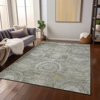 Piper Looms Chantille Panel ACN1661 Pewter Machine Washable Area Rug Lifestyle Image Feature