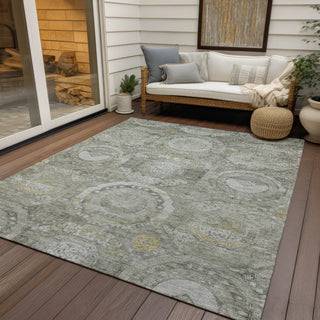 Piper Looms Chantille Panel ACN1661 Pewter Machine Washable Area Rug Outdoor Lifestyle Image Feature
