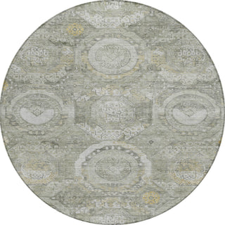 Piper Looms Chantille Panel ACN1661 Pewter Machine Washable Area Rug Round Main Image