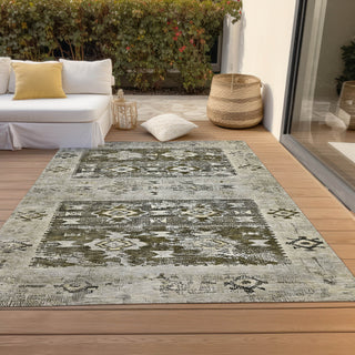 Piper Looms Chantille Global ACN1662 Brown Machine Washable Area Rug Outdoor Lifestyle Image Feature