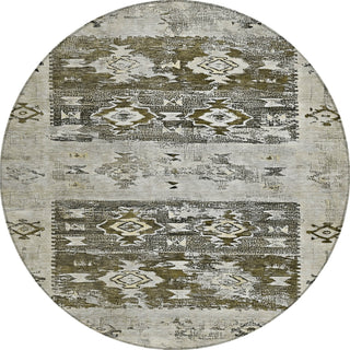 Piper Looms Chantille Global ACN1662 Brown Machine Washable Area Rug Round Main Image