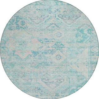 Piper Looms Chantille Global ACN1664 Teal Machine Washable Area Rug Round Main Image