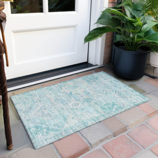 Piper Looms Chantille Global ACN1664 Teal Machine Washable Area Rug Scatter Outdoor Lifestyle Image Feature