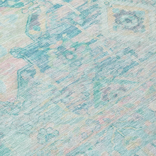 Piper Looms Chantille Global ACN1664 Teal Machine Washable Area Rug Swatch Image
