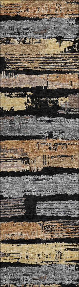 Piper Looms Chantille Stripes ACN1665 Black Machine Washable Area Rug Runner Main Image