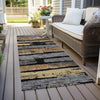 Piper Looms Chantille Stripes ACN1665 Black Machine Washable Area Rug Runner Outdoor Lifestyle Image Feature