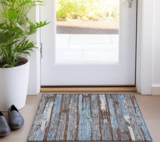 Piper Looms Chantille Stripes ACN1665 Chocolate Machine Washable Area Rug Scatter Lifestyle Image Feature