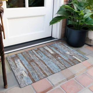 Piper Looms Chantille Stripes ACN1665 Chocolate Machine Washable Area Rug Scatter Outdoor Lifestyle Image Feature