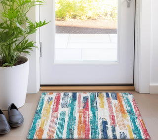 Piper Looms Chantille Stripes ACN1665 Ivory Machine Washable Area Rug Scatter Lifestyle Image Feature