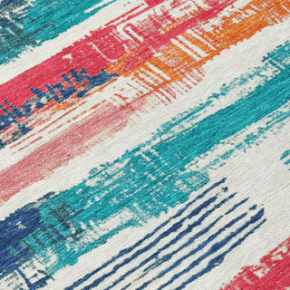 Piper Looms Chantille Stripes ACN1665 Ivory Machine Washable Area Rug Swatch Image