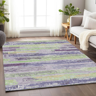 Piper Looms Chantille Stripes ACN1665 Lavender Machine Washable Area Rug Lifestyle Image Feature