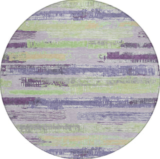 Piper Looms Chantille Stripes ACN1665 Lavender Machine Washable Area Rug Round Main Image