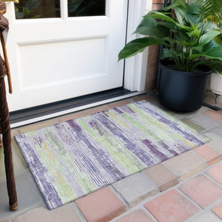 Piper Looms Chantille Stripes ACN1665 Lavender Machine Washable Area Rug Scatter Outdoor Lifestyle Image Feature
