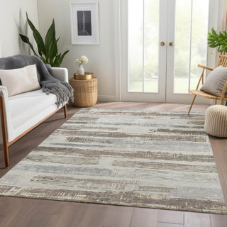 Piper Looms Chantille Stripes ACN1665 Linen Machine Washable Area Rug Lifestyle Image Feature