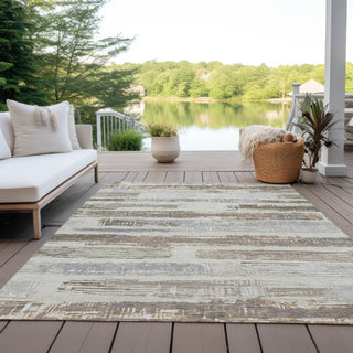 Piper Looms Chantille Stripes ACN1665 Linen Machine Washable Area Rug Outdoor Lifestyle Image Feature