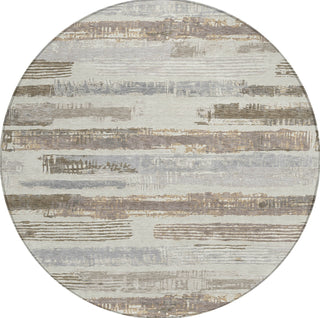 Piper Looms Chantille Stripes ACN1665 Linen Machine Washable Area Rug Round Main Image
